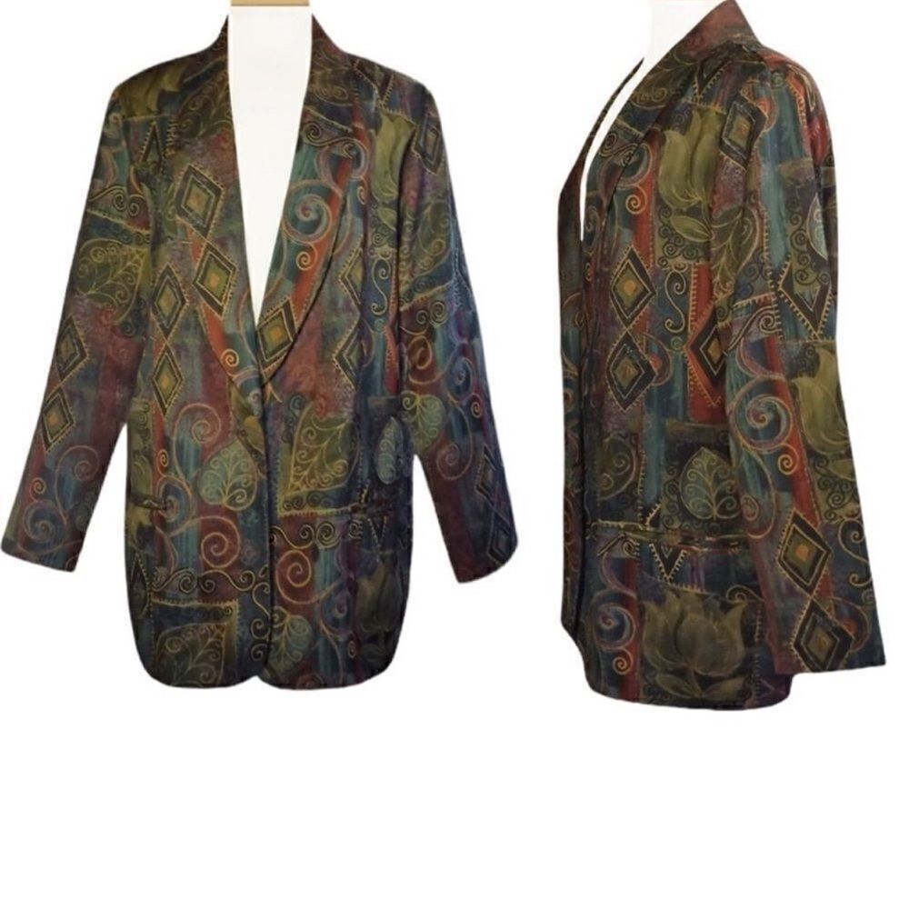 Requirements Printed Lightweight Blazer (Size 10)